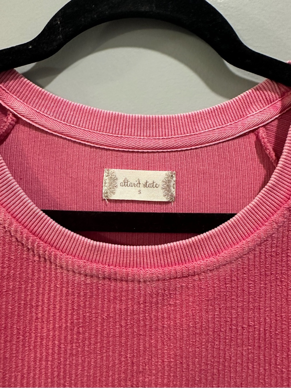Altar'd State Pink Smiley Face Corded Sweatshirt Size S - Picture 4 of 5
